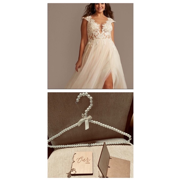 GALINA SIGNATURE Dresses & Skirts - Cap Sleeve Lace Appliqued Plus Size Wedding Dress GALINA SIGNATURE
9SWG862